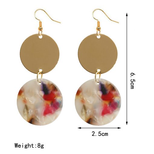 European and American new ear jewelry Creative fashion metal sequins acrylic stitching earrings YLX-092