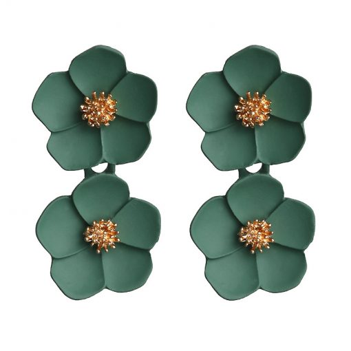 Korean fashion temperament earrings Romantic multicolor flower earrings Mixed color ylx-125