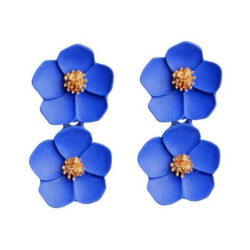 Korean fashion temperament earrings Romantic multicolor flower earrings Mixed color ylx-125