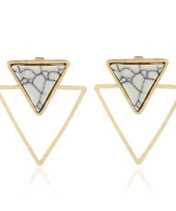 European and American earrings women Fashion geometric triangle marble hypoallergenic earrings wild earrings wholesale ylx-130