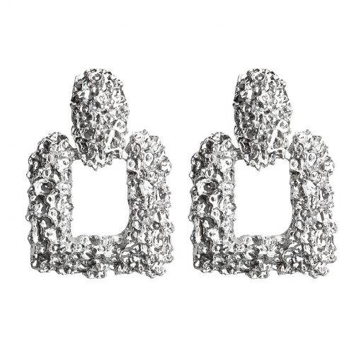 ZA simple geometric alloy earrings  temperament metal earrings female exaggerated big earrings ylx-132