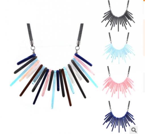 Fashion color acrylic necklace new popular acetic acid necklace European and American exaggerated necklace YNR-018