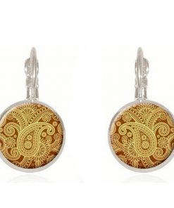European and American retro ethnic style ham flower French hook earrings wholesale YFT-091