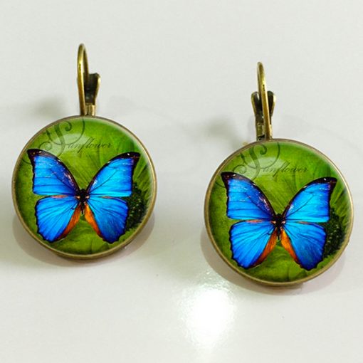 Vintage Time Gemstone Butterfly Earrings New Hot Sale French Hook YFT-058