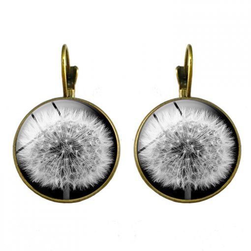 Dandelion retro time gemstone earrings foreign trade jewelry manufacturers wholesale French hook YFT-079