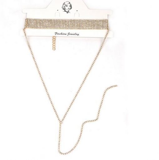 Europe and America exaggerated personality necklace Popular alloy multi-layer full drill welding neck chain YLZ-134