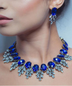New accessories European and American fashion hand-studded crystal necklace earrings set YQL-001
