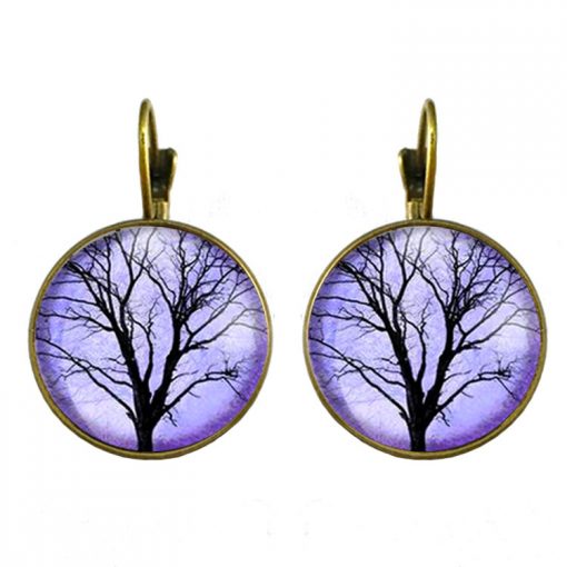 Life tree gemstone earrings European and American fashion jewelry YFT-131