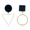 Korean version of irregular geometric circular triangle asymmetric earrings YLX-075