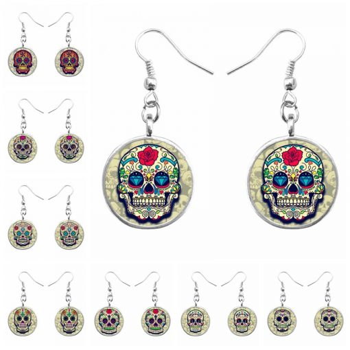 Trend skull earrings Fashion hip hop culture Halloween gifts mixed batch yft-126