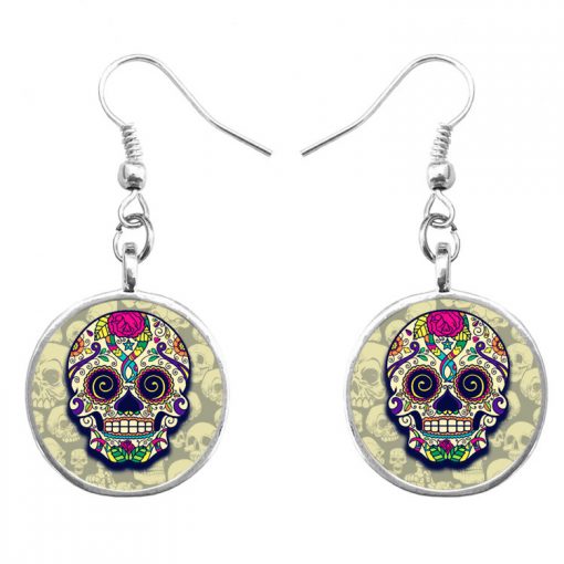 Trend skull earrings Fashion hip hop culture Halloween gifts mixed batch yft-126