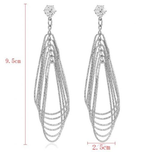 Metal multilayer water drop earrings European and American geometric pattern retro exaggerated female earrings YLX-112
