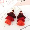 European and American fashion versatile bohemian three-color tassel exaggerated temperament earrings YLX-084