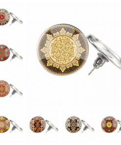 Sri Lankan ladies earrings time gemstone glass mandala earrings mixed batch YFT-122