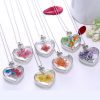 Fashion influx jewelry heart-shaped crystal pendant alloy plating dried flower necklace factory direct Mixed batch  YYH-003