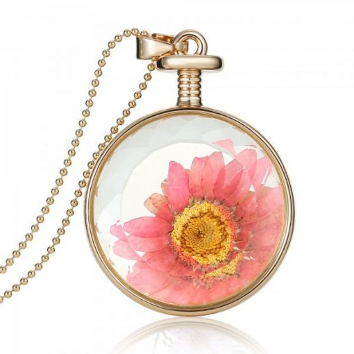 European and American jewelry round starry dried flower necklace plant dried flower pendant manufacturers wholesale Mixed batch YYH-002