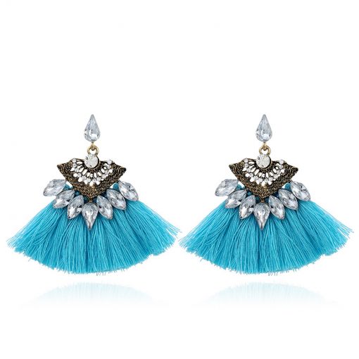 Tassel earrings Europe and America hot sale diamond earrings national wind earrings jewelry factory direct YLX-060