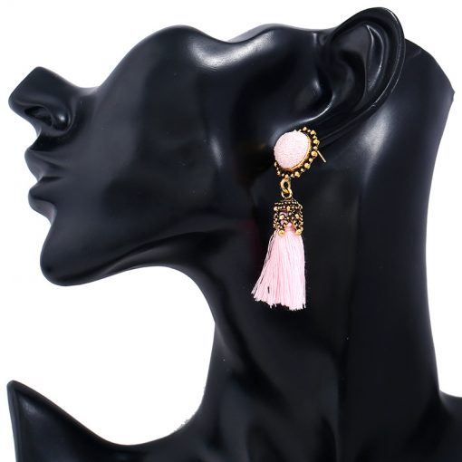 European and American fashion fan-shaped tassel earrings bohemian earrings exaggerated fashion jewelry wholesale YLX-034