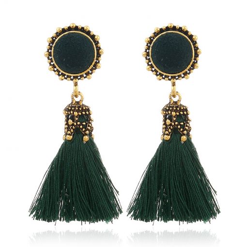 European and American fashion fan-shaped tassel earrings bohemian earrings exaggerated fashion jewelry wholesale YLX-034