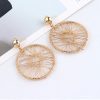 Korean version of the simple design metal geometry round thread winding exaggerated female earrings YLX-082