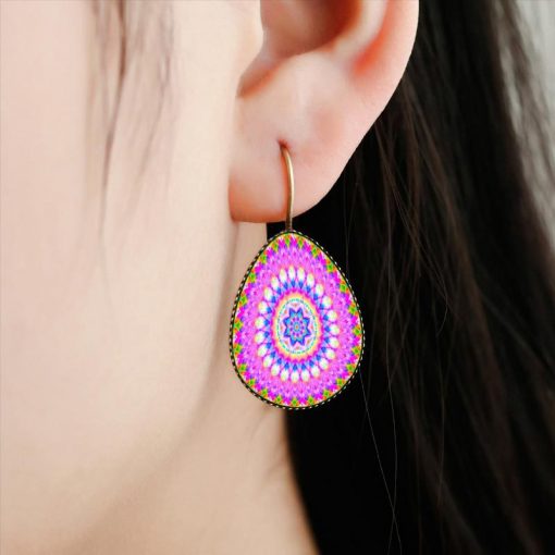 Drip Mandala Earrings New Creative Time Gemstone Earrings Mixed Batch YFT-112