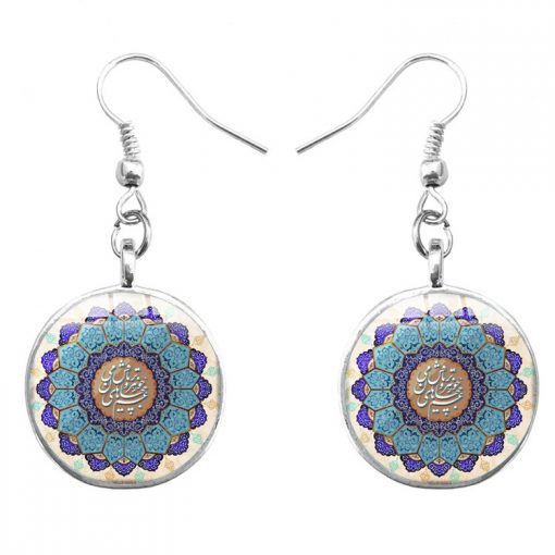 Handmade ethnic style time gem islam alphabet mandala flower earrings yft-103