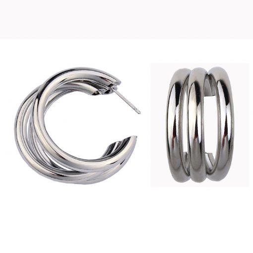 Hot selling irregular semi-circular metal earrings Trendy temperament wild YLX-044