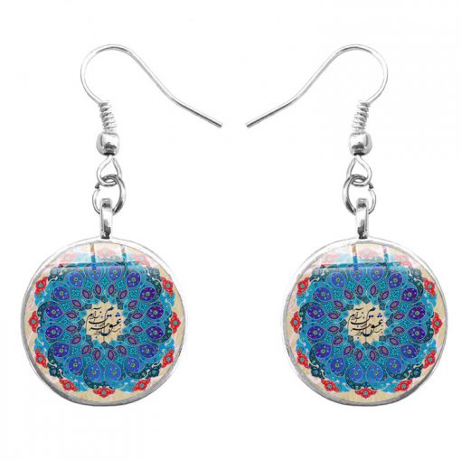 Handmade ethnic style time gem islam alphabet mandala flower earrings yft-103