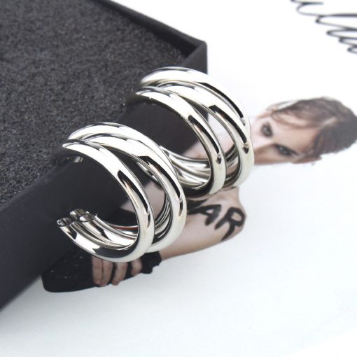 Hot selling irregular semi-circular metal earrings Trendy temperament wild YLX-044