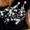 New Korean fashion temperament ladies pearl earrings irregular geometry pearl long tassel earrings YLX-095