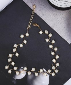 Imitation pearl clavicle chain female necklace simple short necklace YLX137