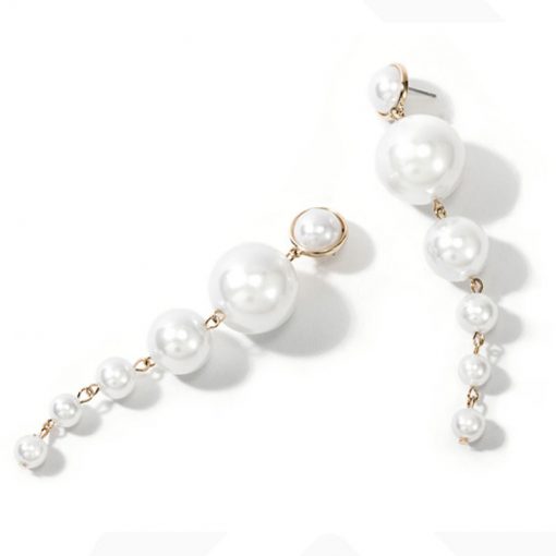 Network popular Korean simple temperament long imitation pearl pendant fashion personality wild tide earrings YLX-039