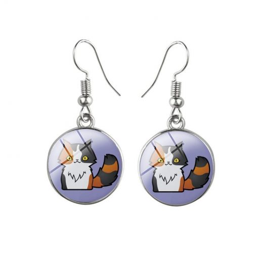 Cartoon Kitty Time Gemstone Earrings Mixed Batch yft-113