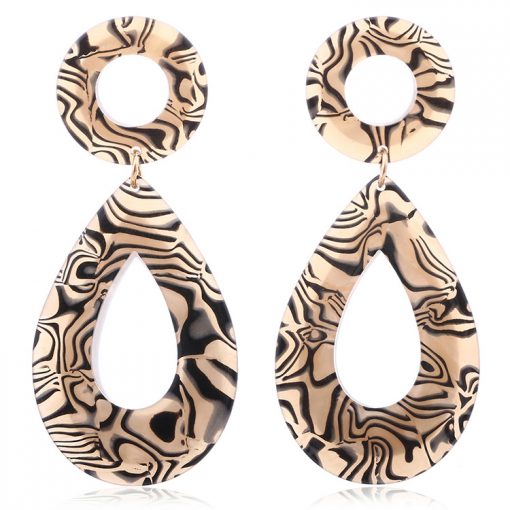 Acrylic painted earrings exaggerated drop-shaped earrings wholesale YNR-023