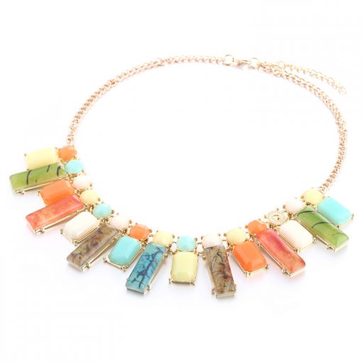 Colored resin necklace exaggerated jewelry new necklace YNR-020