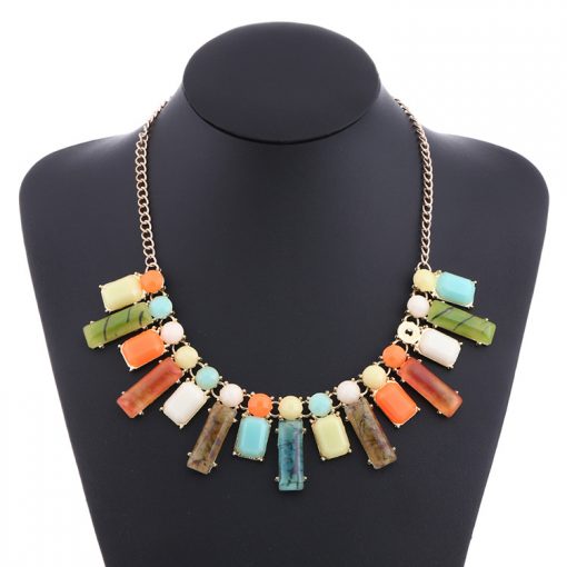 Colored resin necklace exaggerated jewelry new necklace YNR-020