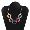 Color acrylic acetate plate pendant necklace female wax line popular necklace YNR-014