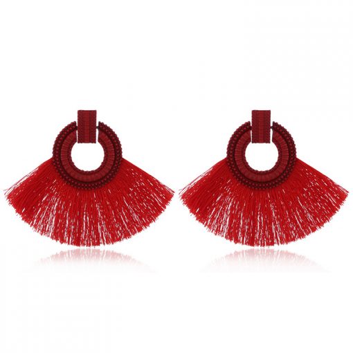 Hot fan type ladies tassel earrings YNR-039