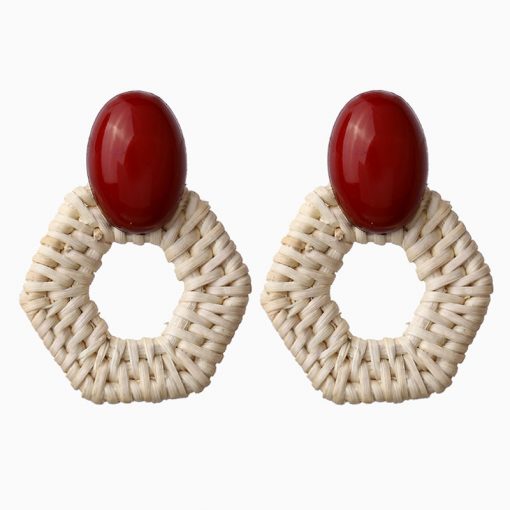 Bamboo hand-knitted resin creative earrings National wind geometry hot-selling earrings YLX-108