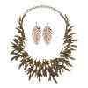 Retro pop plating exaggerated short clavicle necklace earrings set wholesale YQL-008