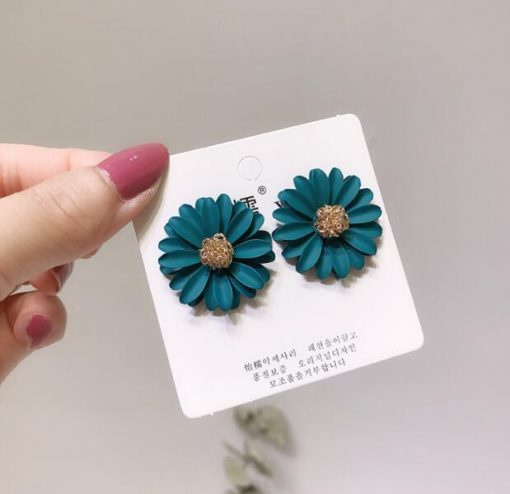 Color Chrysanthemum Flower Earrings Korea Simple Ear Jewelry Personality Earrings YLX-119