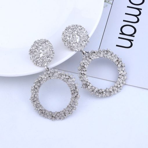 Hot new earrings European and American fashion big round alloy paint plating earrings Manufacturers supply ylx-051