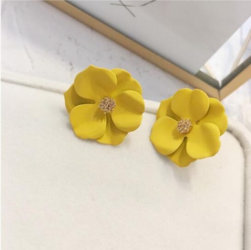 Color flower earrings female Korean temperament exaggerated cold wind earrings YLX-054
