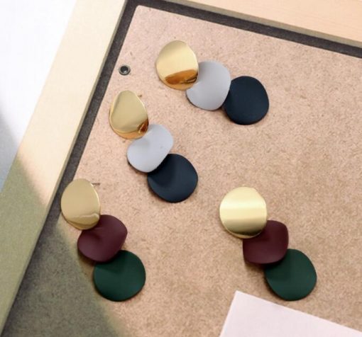 European and American temperament geometric bump color matching small round wind chime fashion earrings trend wild round earrings ylx-080