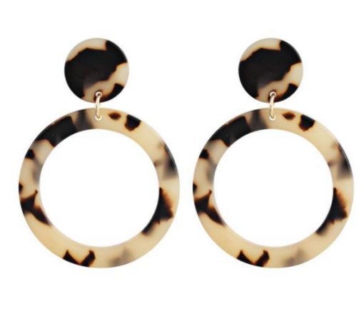 Hot sale exaggerated geometry acrylic acetate plate leopard woman earrings YLX-110