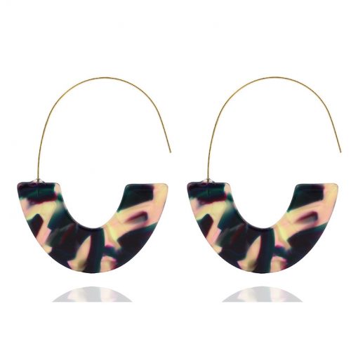 Women’s European and American Earrings New Leopard Acrylic Acrylic Sheet U-shaped Earrings YLX-014