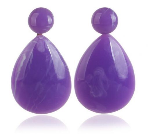 Ms. Exaggerated Resin Droplets Gemstone Earrings Fashion Boho YLX-081