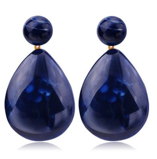 Ms. Exaggerated Resin Droplets Gemstone Earrings Fashion Boho YLX-081