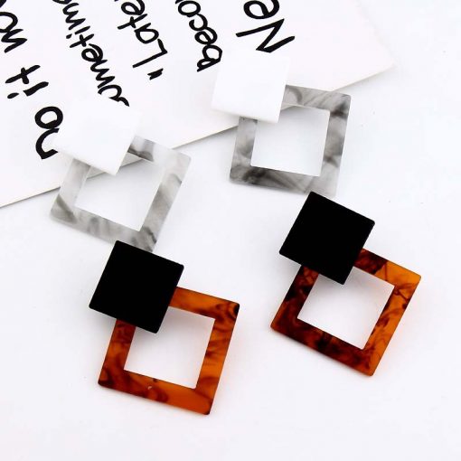 Factory direct Japanese Korean popular new exaggerated temperament geometry long acrylic large earrings YLX-076