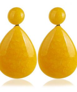 Ms. Exaggerated Resin Droplets Gemstone Earrings Fashion Boho YLX-081
